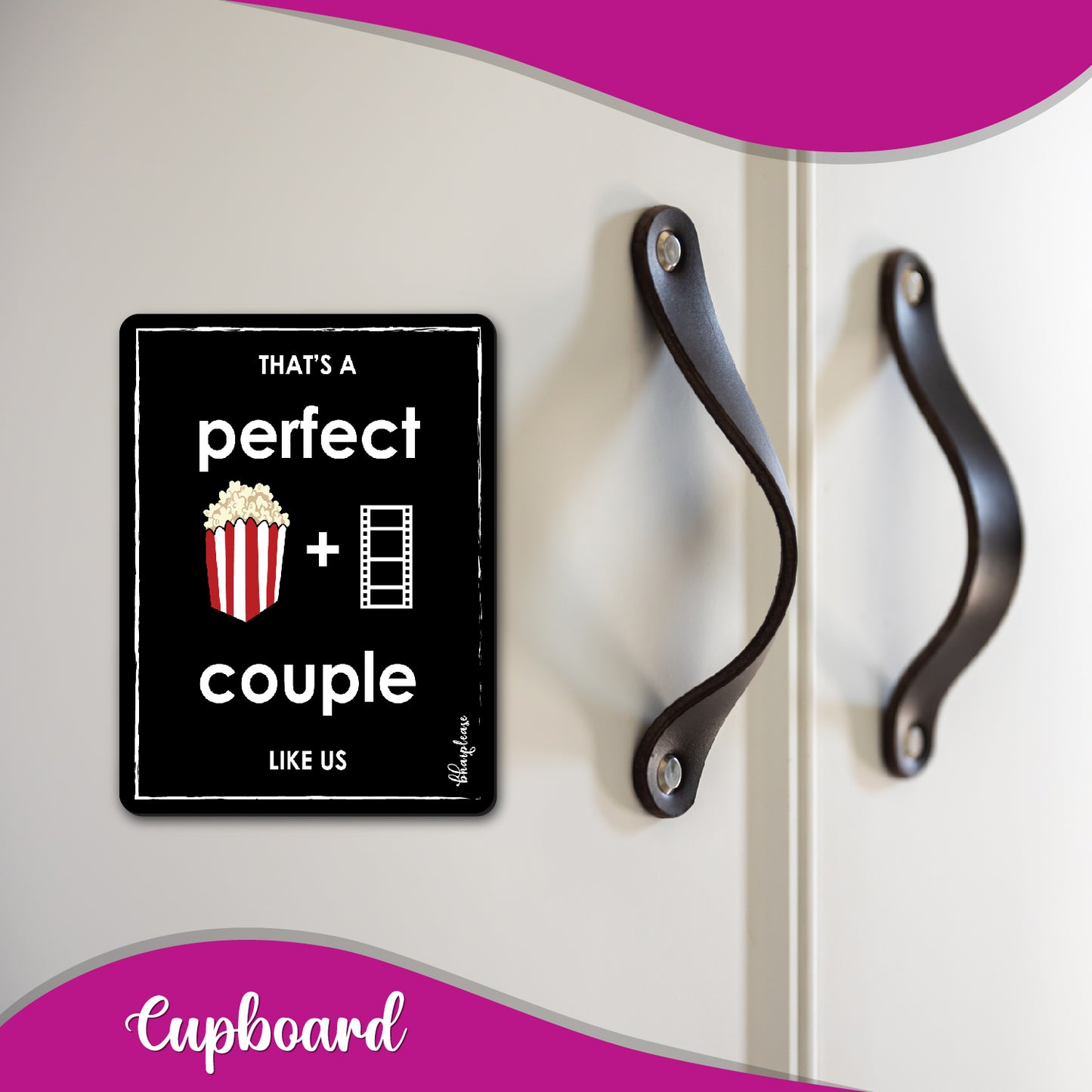 Perfect Couple: Popcorn + Movie Fridge Magnet