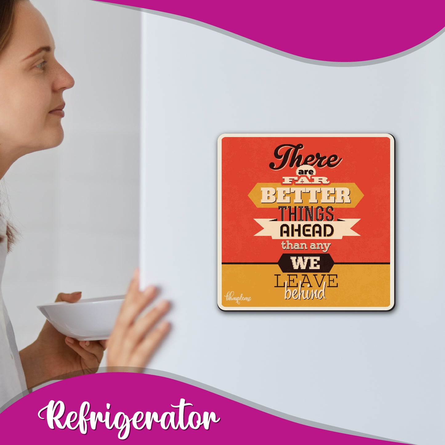 Far Better Things Ahead Retro Motivational Fridge Magnet