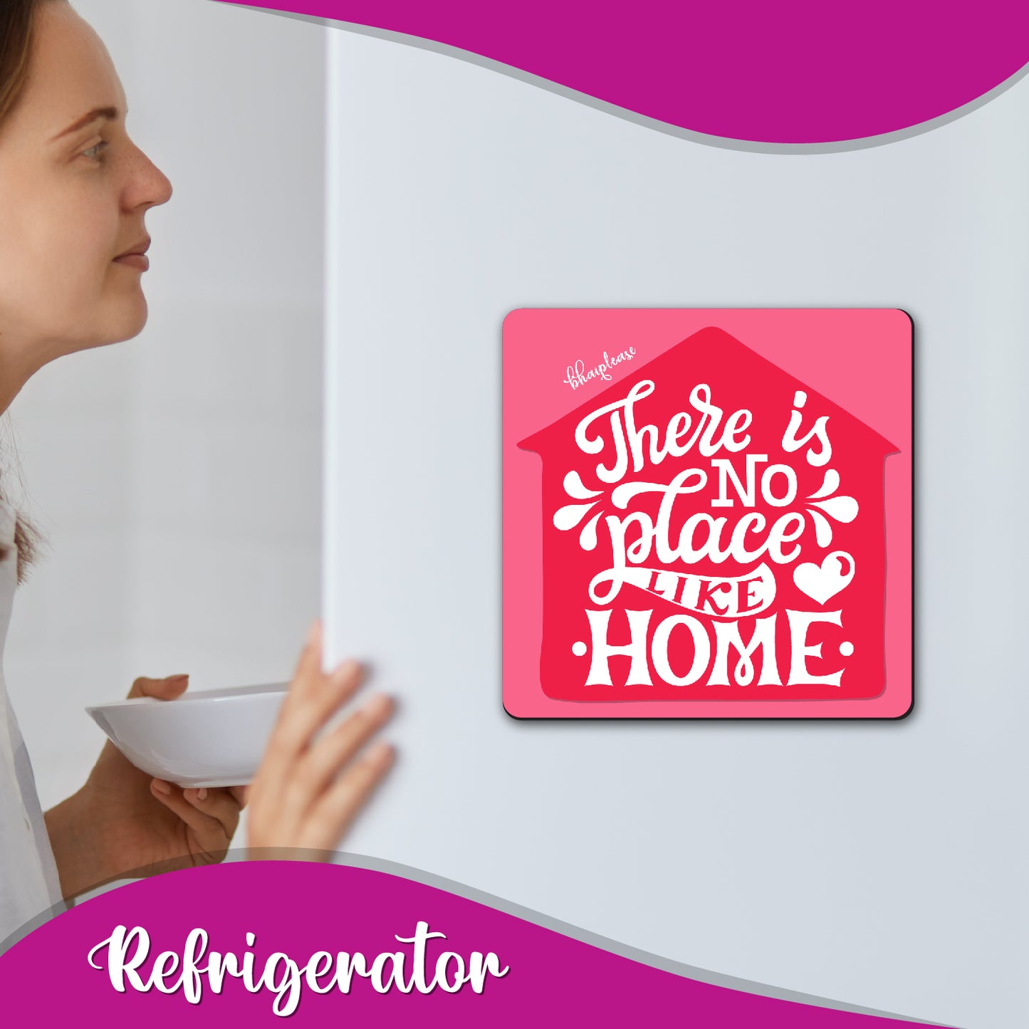 There is No Place Like Home – Pink House Fridge Magnet