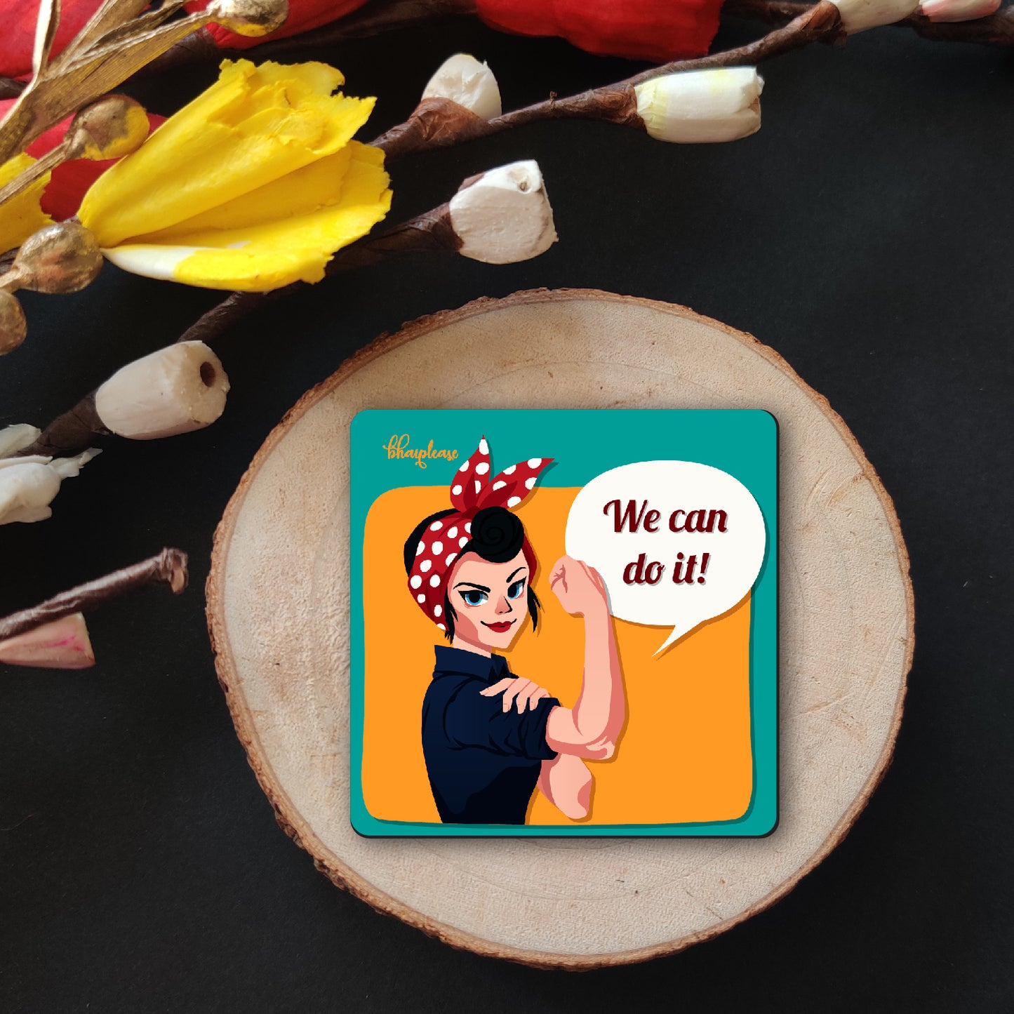 We Can do it Wooden Fridge / Refrigerator Magnet