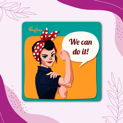We Can do it Wooden Fridge / Refrigerator Magnet