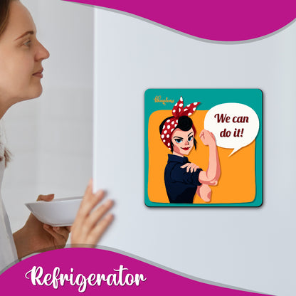 We Can do it Wooden Fridge / Refrigerator Magnet