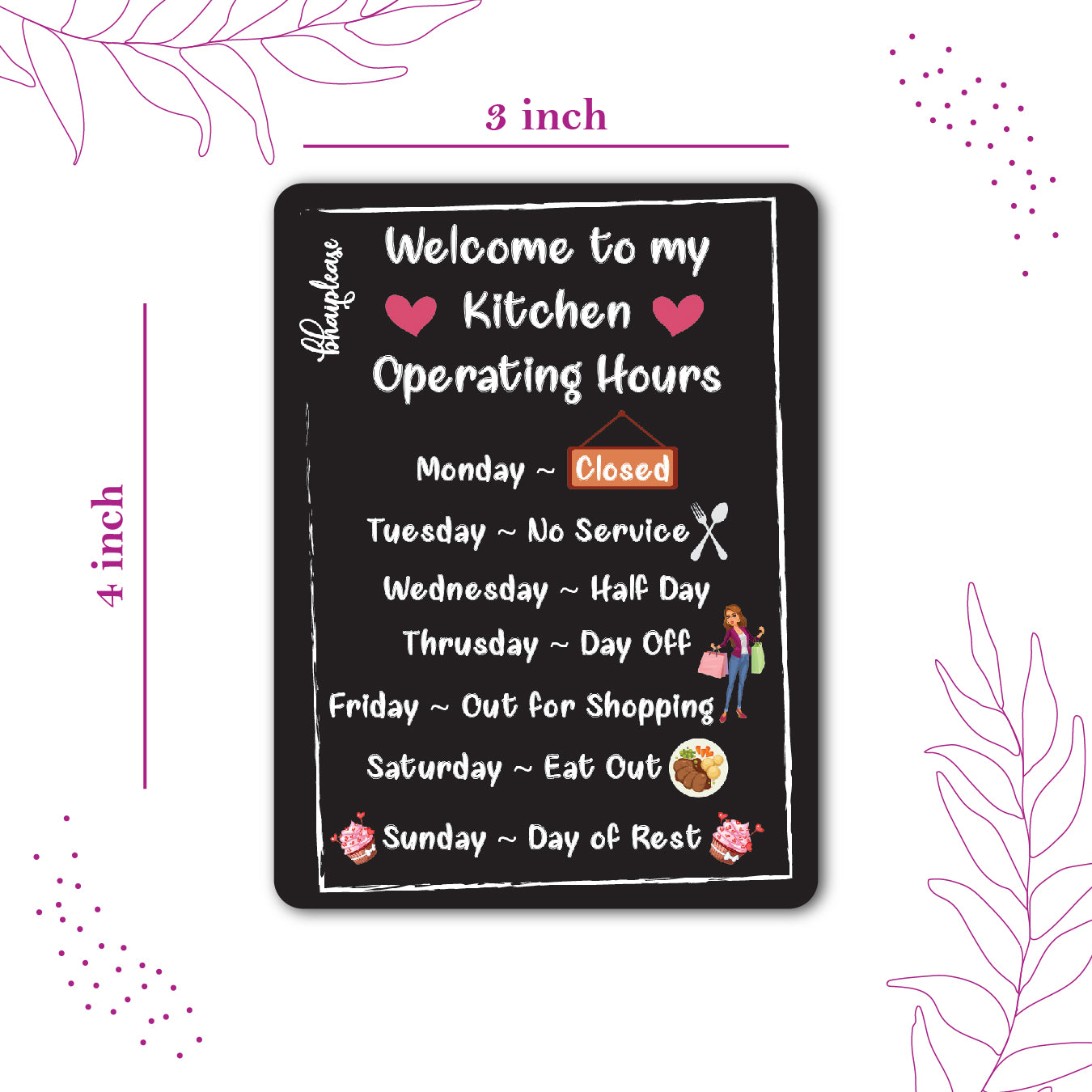 Welcome to My Kitchen Wooden Fridge Magnet