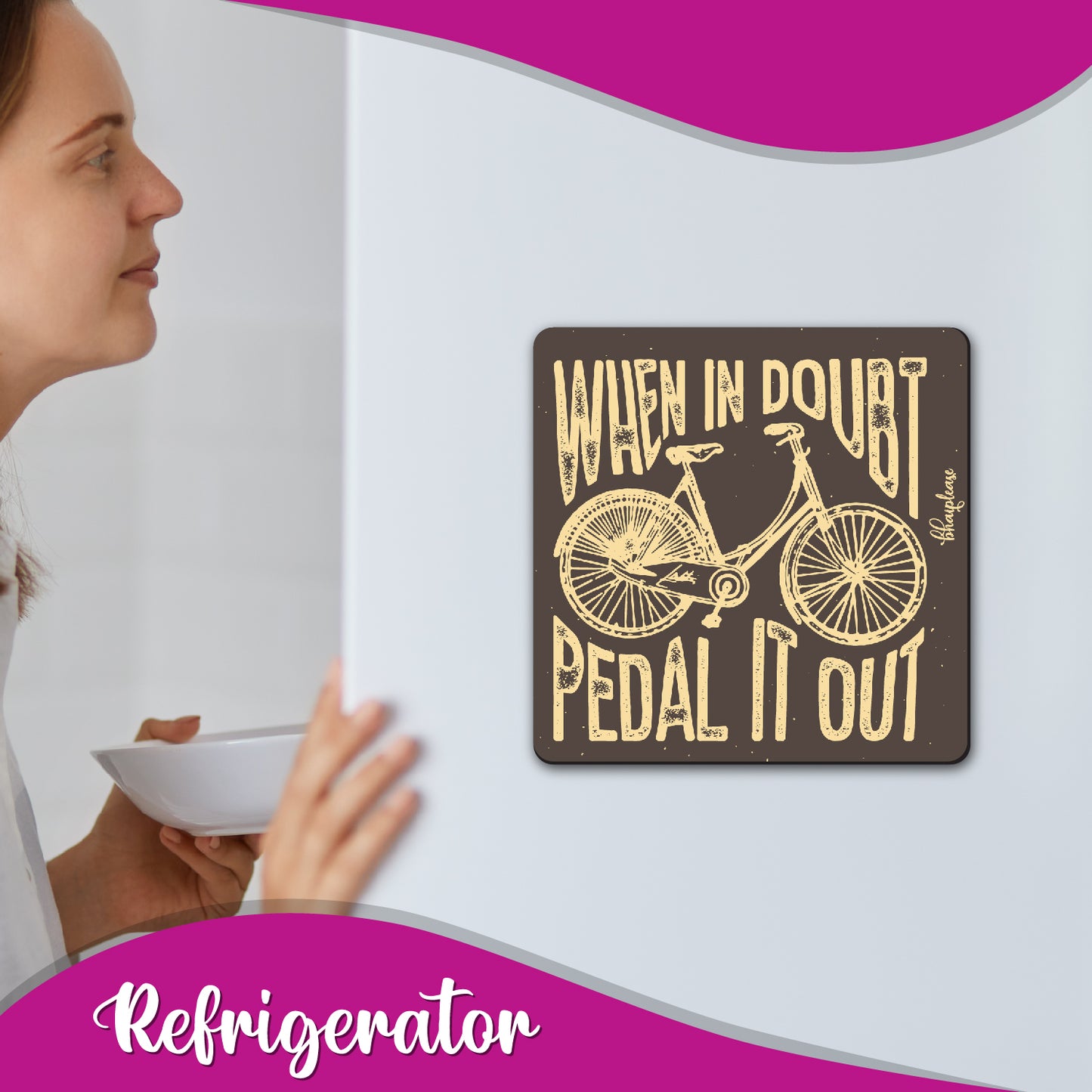 When in Doubt Pedal it Out – Cycling Fridge Magnet