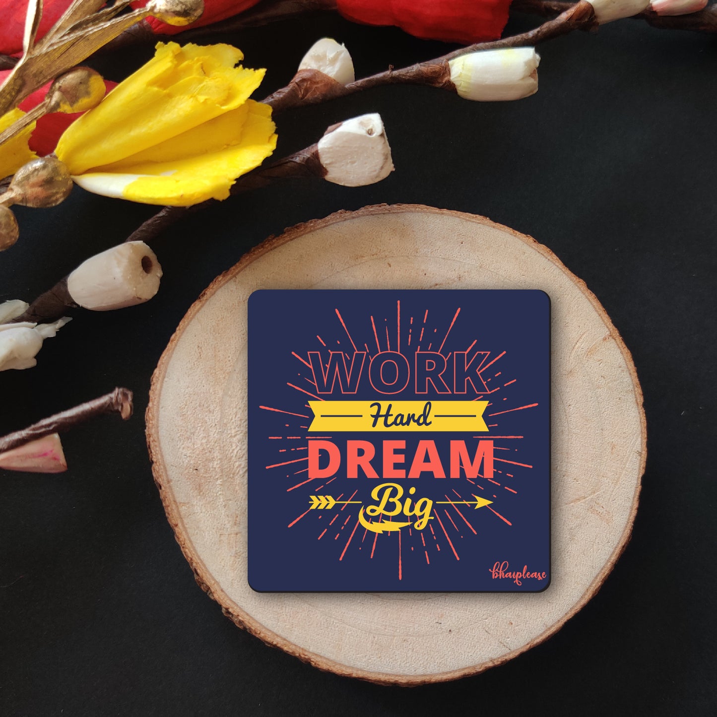 Work Hard Dream Big Navy Fridge Magnet