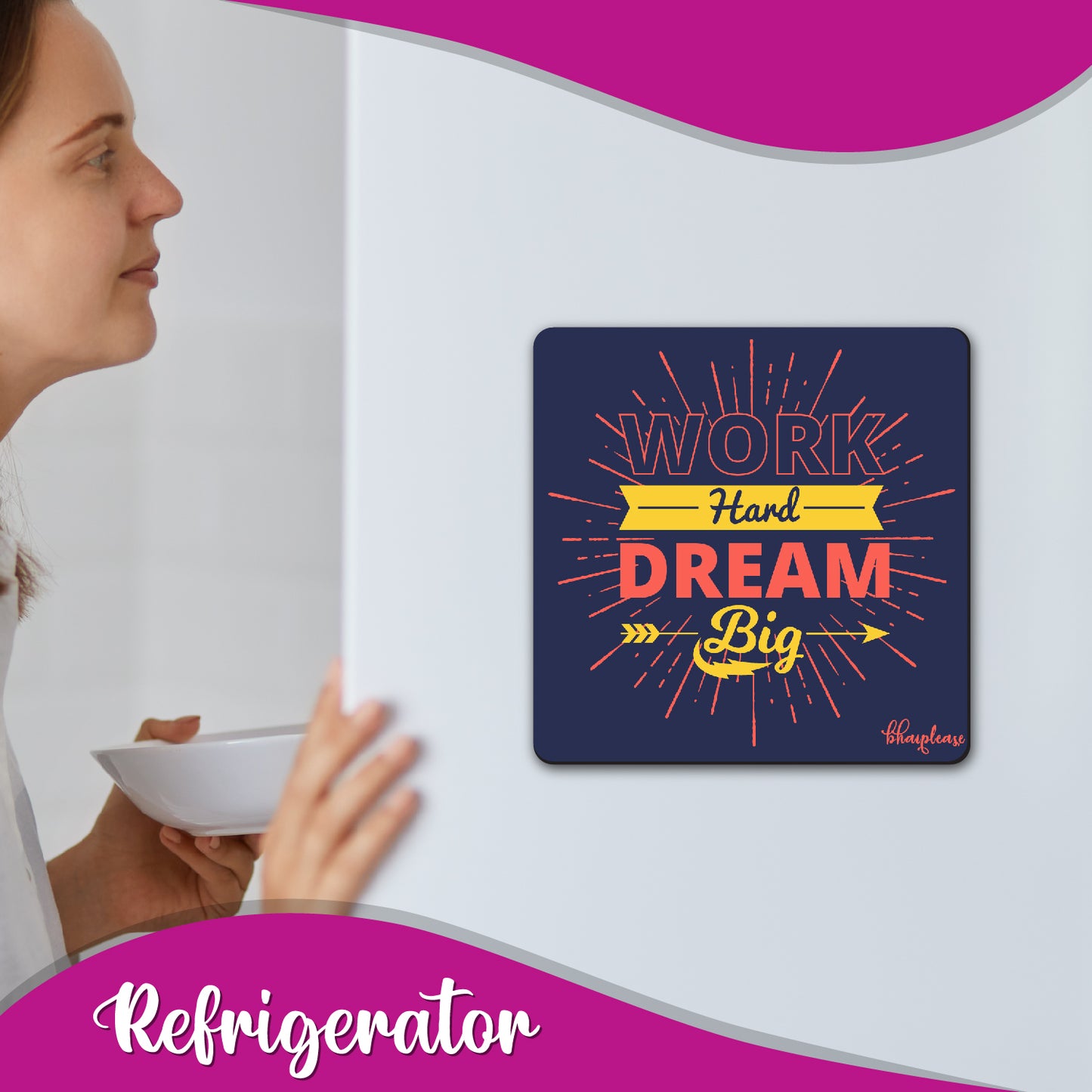 Work Hard Dream Big Navy Fridge Magnet