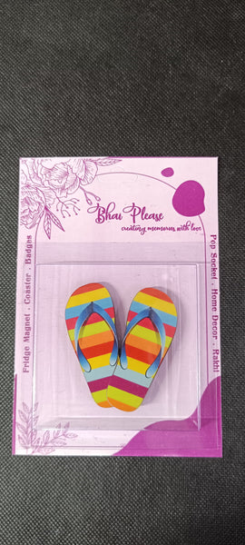 Flip Flop Wooden Fridge Magnet