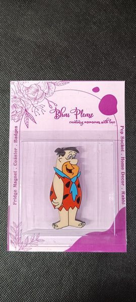 Fred Flintstone Wooden Fridge Magnet