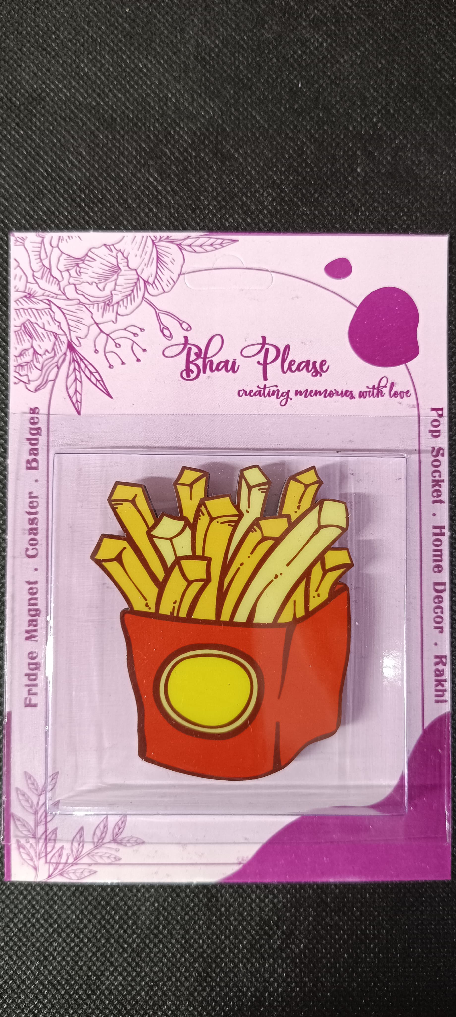 French fries kitchen decor fridge magnet
