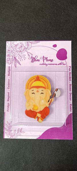 Ganesha Wooden Fridge Magnet