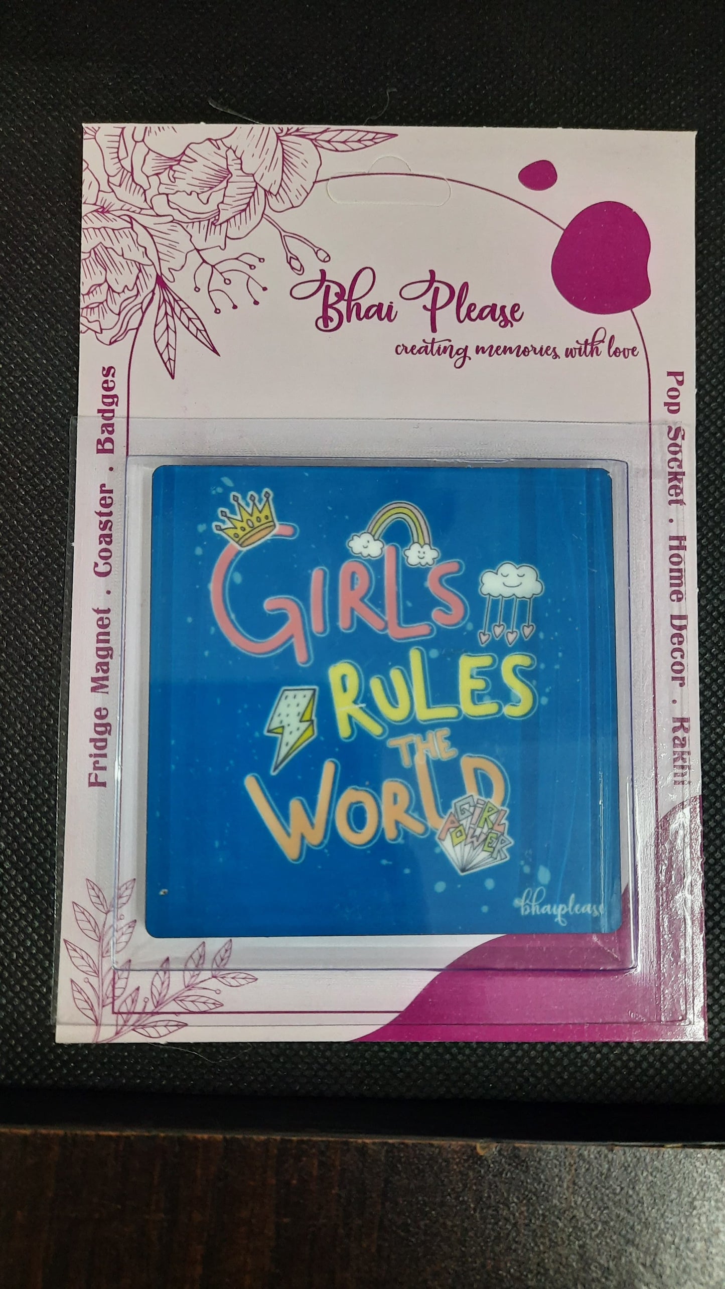 Girls Rule The World Fridge Magnet