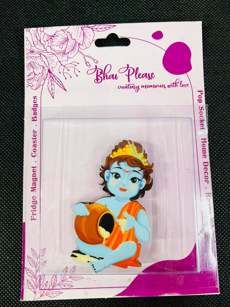 God Krishna Wooden Fridge Magnet