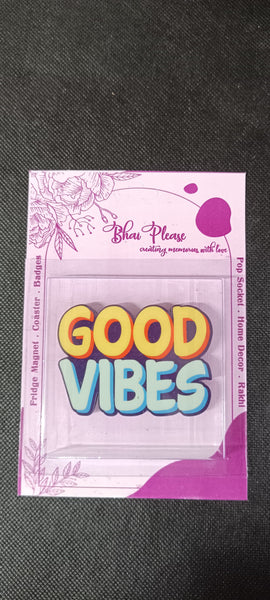Good Vibes Wooden Fridge Magnet