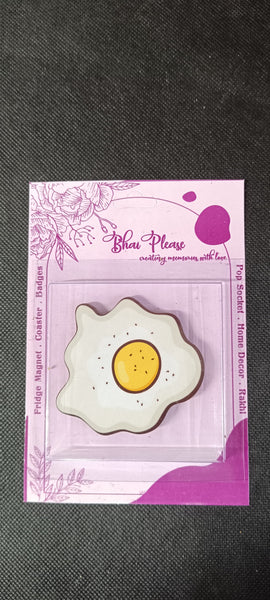 Half Fry Wooden Fridge Magnet