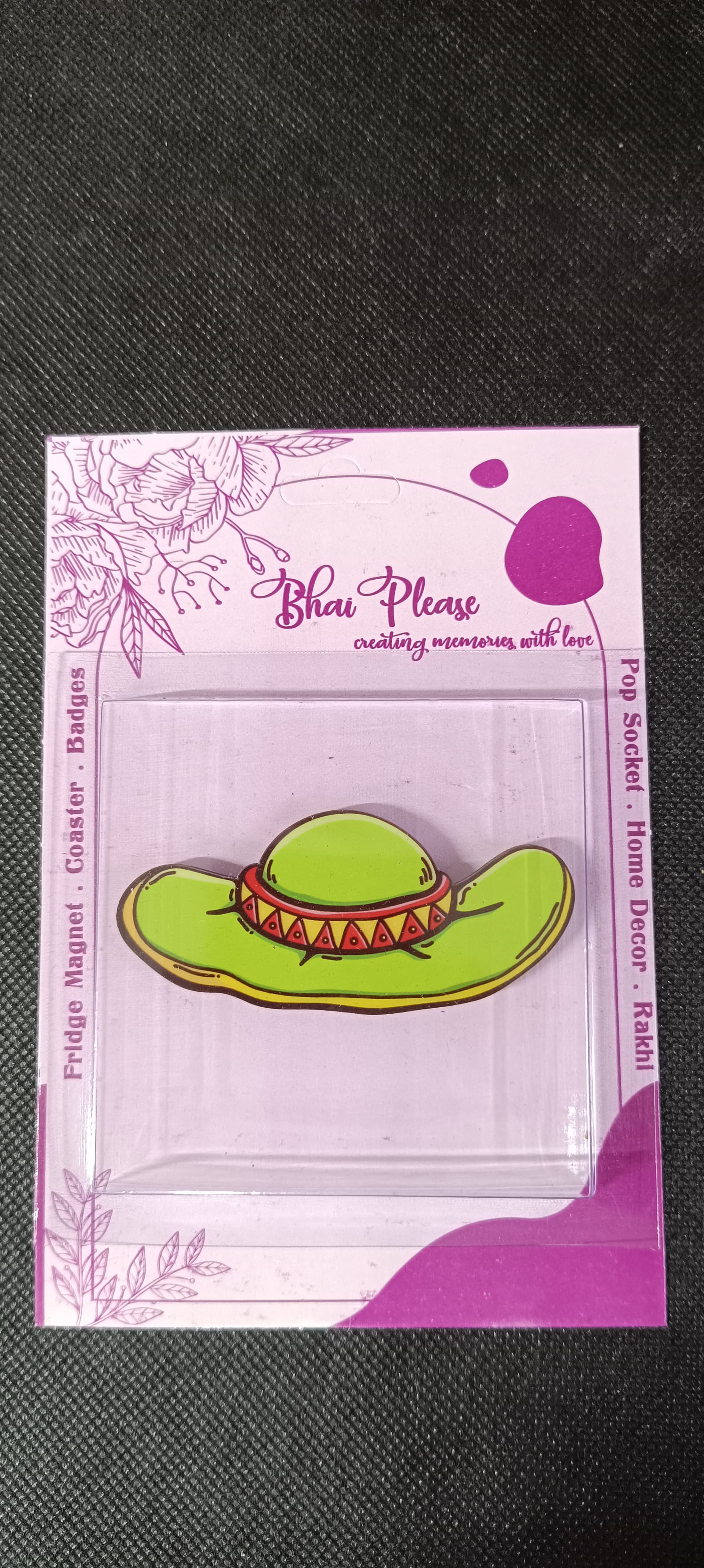 Hat fridge magnet quirky collectible