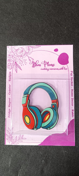 Headphone Wooden Fridge Magnet