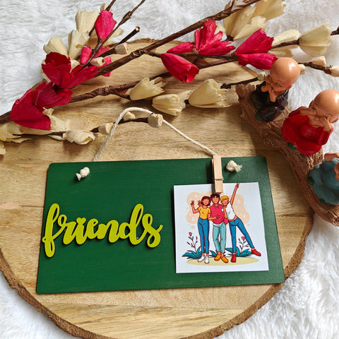 Friends hand-painted photo frame wall hanging