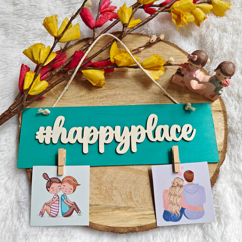 Happy Place hand-painted wall hanging