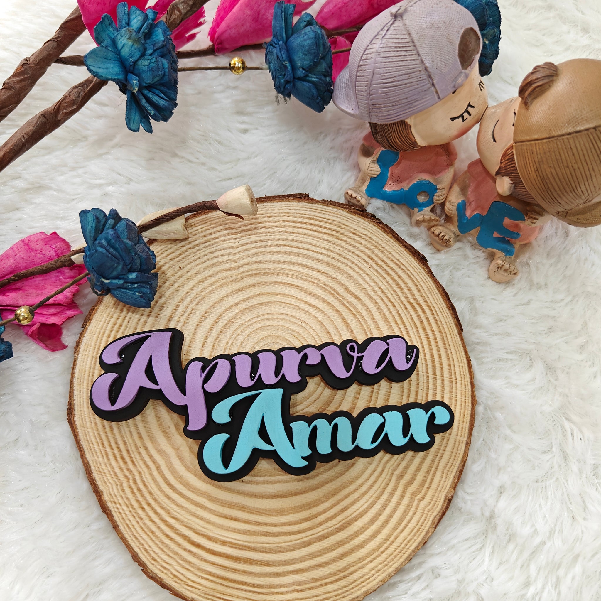 Hand-Painted Couple Name Personalized Fridge Magnet