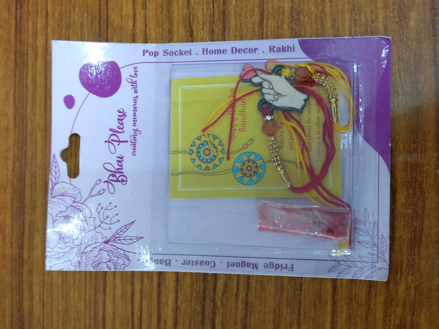 Korean Heart Wooden Rakhi | K-Pop Style Rakhi for Brother