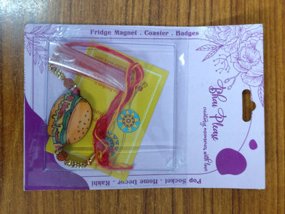 Burger Wooden Rakhi | Food Rakhi for Brother