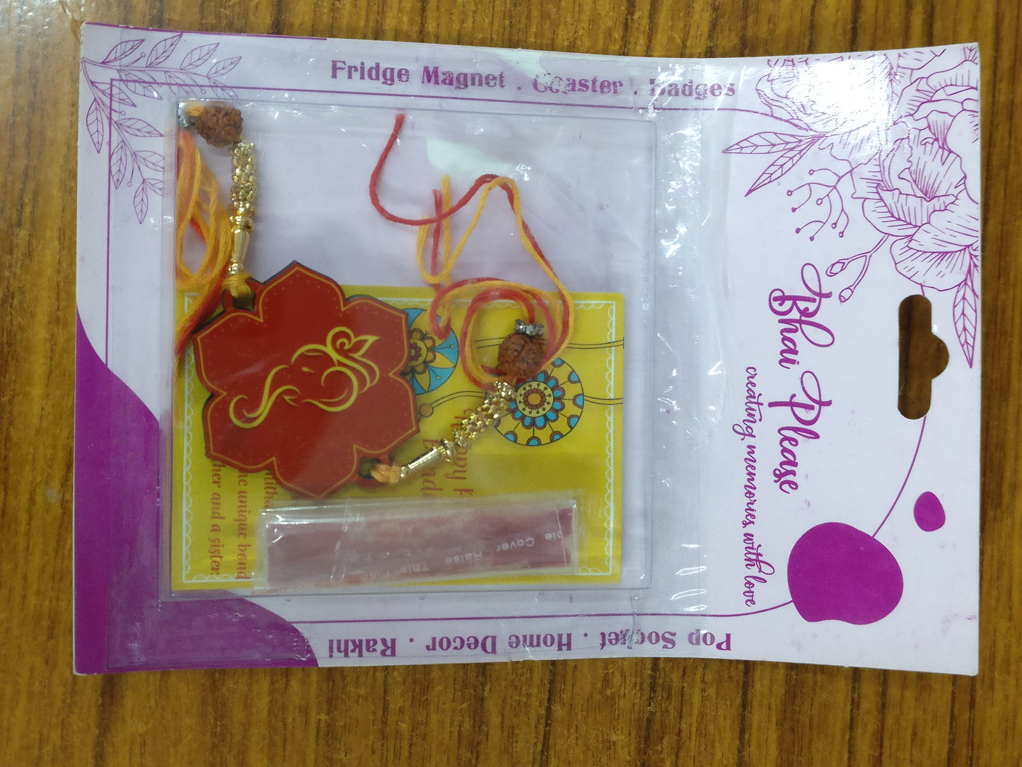 Lord Ganesha Wooden Rakhi | God Religious Spiritual Rakhi