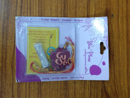 Om Wooden Rakhi with Rudraksha Thread | Rakhi for Brother – God/Spiritual Theme Rakhi | Bhai Please