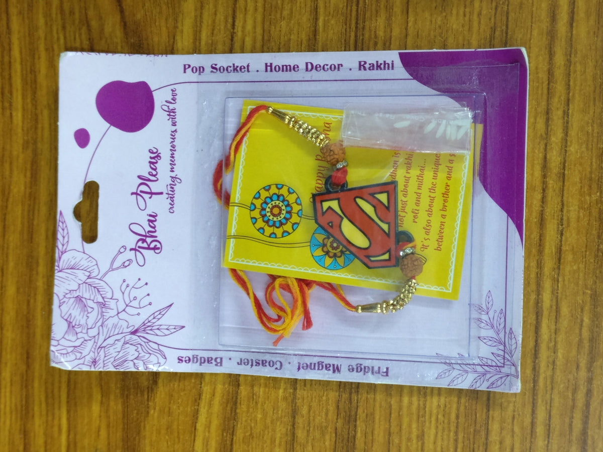 Superman Wooden Rakhi – Character Theme Rakhi | Bhai Please