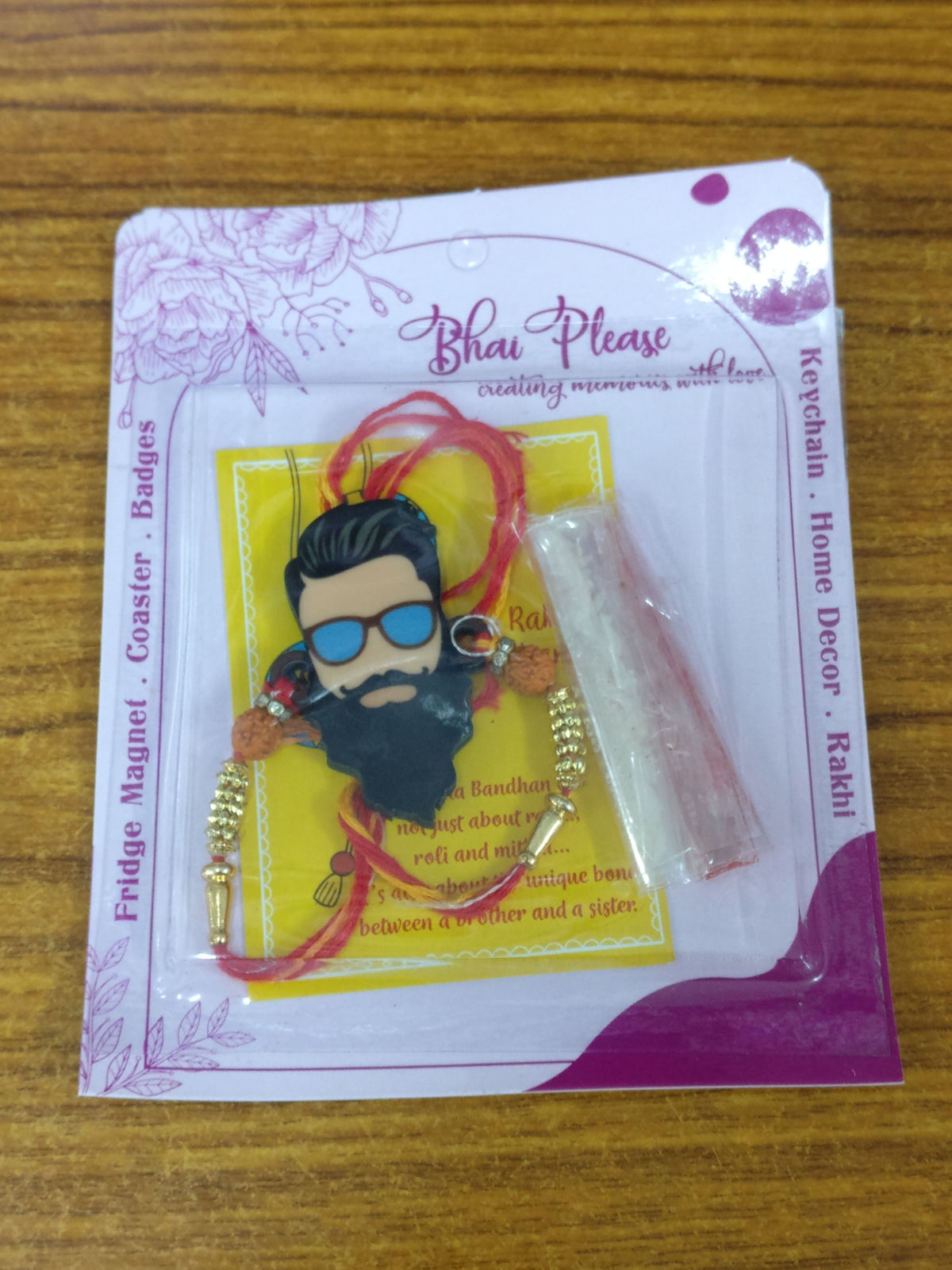 Dashing Bhai Wooden Rakhi – Quirky Theme Rakhi | Bhai Please