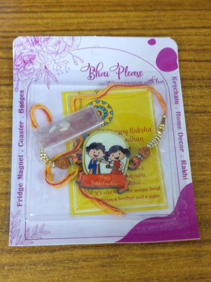 Happy Rakshabandhan Wooden Rakhi – Festival Theme Rakhi | Bhai Please