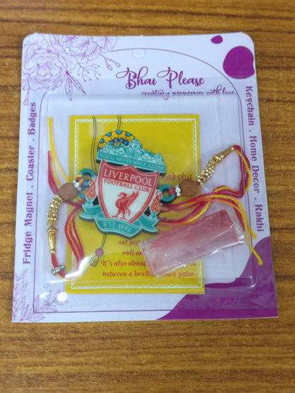 Liverpool Wooden Rakhi | Football Rakhi for Brother