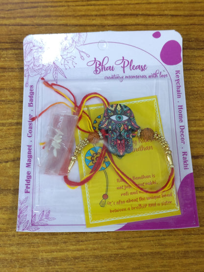 Hamsa Wooden Rakhi