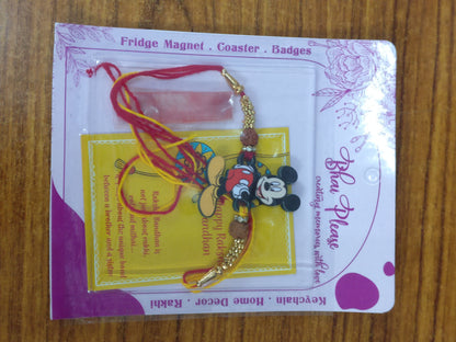 Mickey Mouse Wooden Rakhi – Cartoon Theme Rakhi | Bhai Please