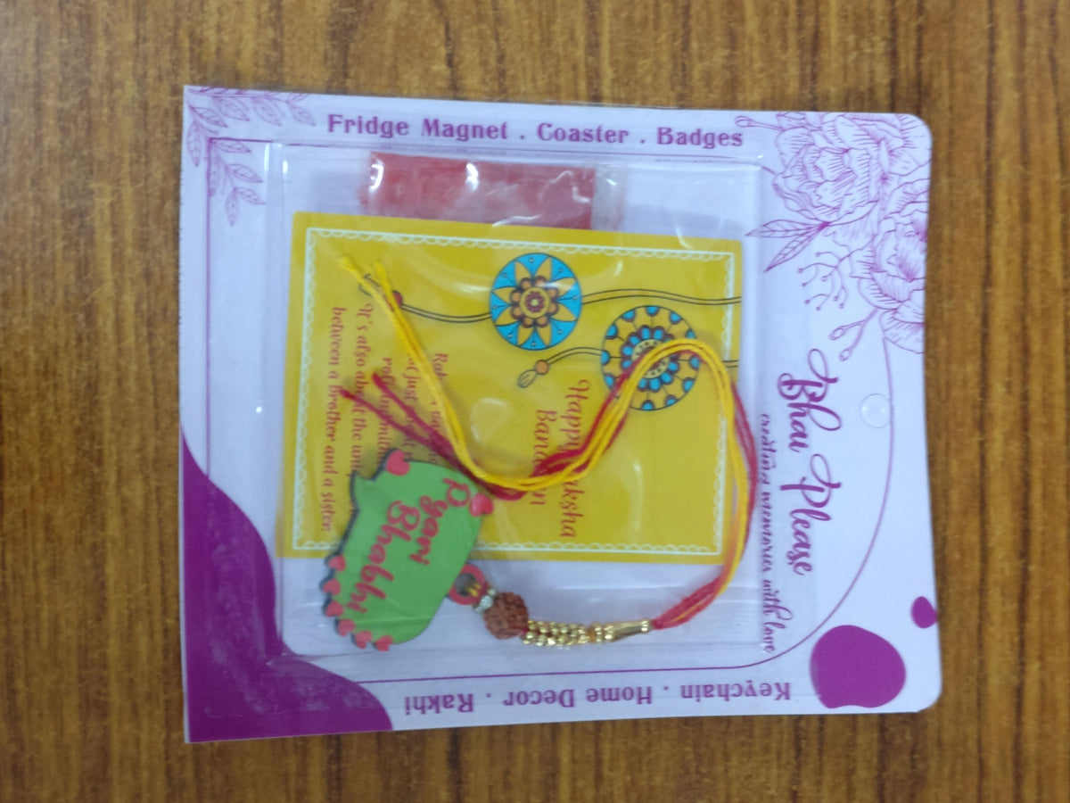 Pyari Bhabhi Wooden Lumba Rakhi – Couple Theme Rakhi | Bhai Please