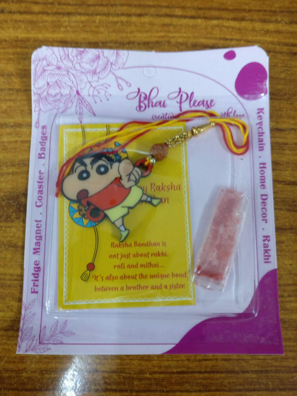Shinchan Wooden Rakhi – Anime Theme Rakhi | Bhai Please