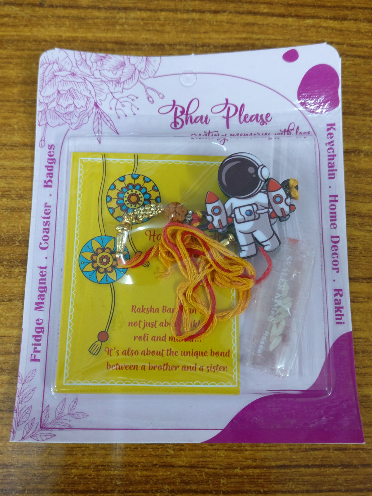 Astronaut Wooden Rakhi | Space Theme Rakhi Online – Character Theme Rakhi | Bhai Please