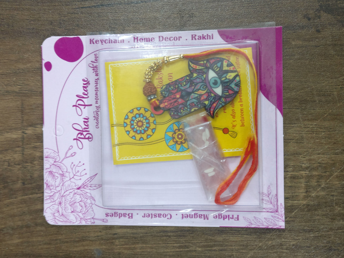 Hamsa Wooden Lumba Rakhi