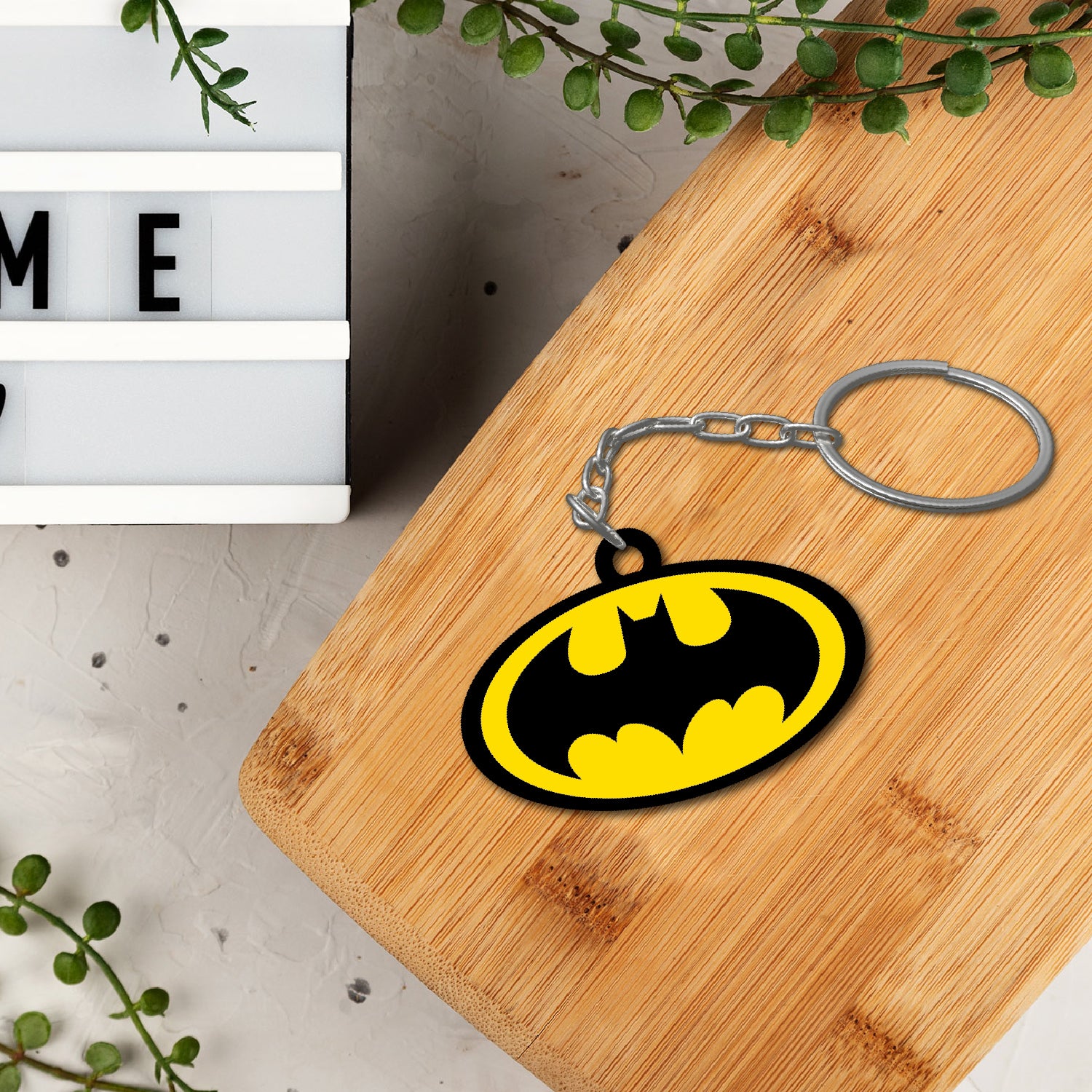 Wooden Batman Keychain