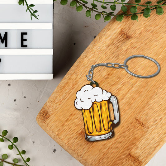 Wooden Beer Mug Keychain