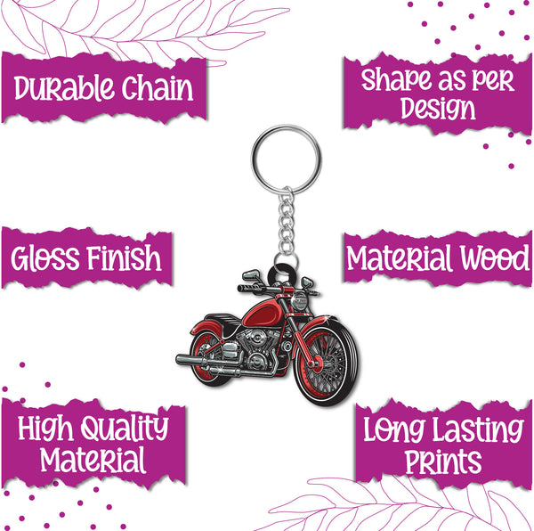 Bike (Motorcycle) Wooden Keychain