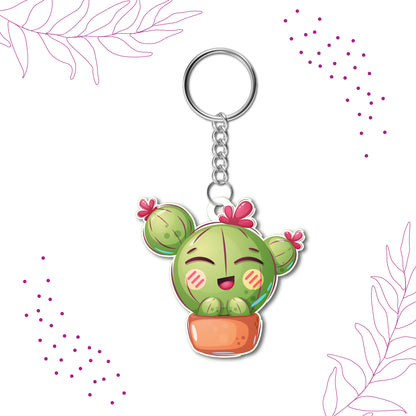 Cactus Wooden Keychain
