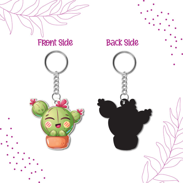 Cactus Wooden Keychain