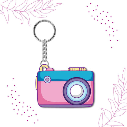 Camera Wooden Keychain