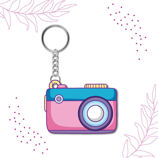 Camera Wooden Keychain
