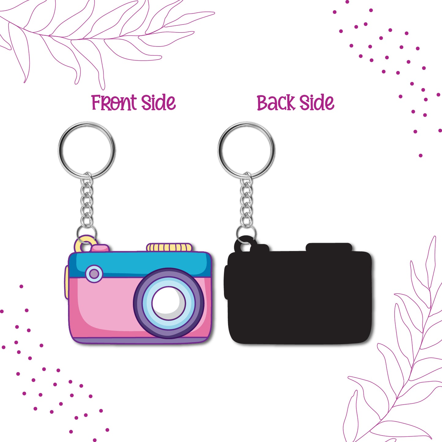 Camera Wooden Keychain