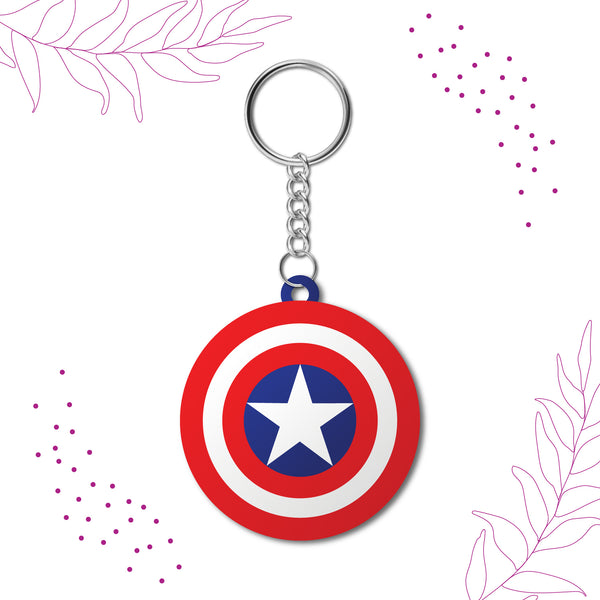 Captain America Wooden Keychain