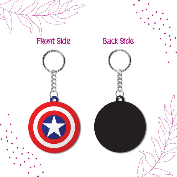 Captain America Wooden Keychain