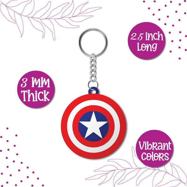 Captain America Wooden Keychain