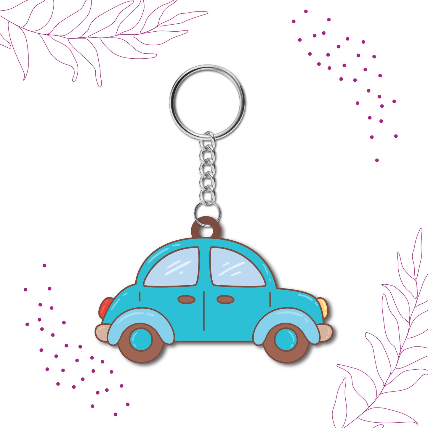Car Wooden Keychain