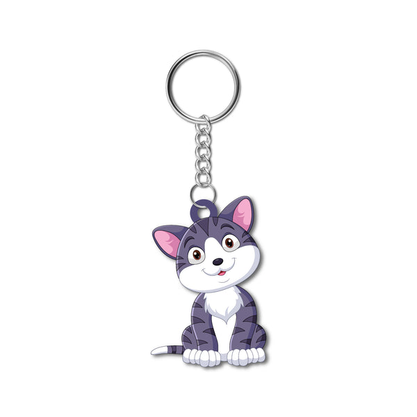 Cat Wooden Keychain